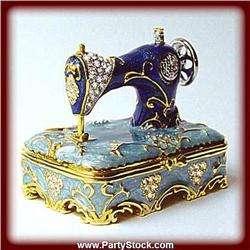 SEWING MACHINE GOLD CRYSTALS BOX NEW