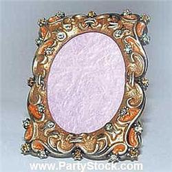 MINI OVAL PHOTO FRAME GOLD SWAROVSKI CRYSTALS