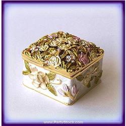 YELLOW ROSE GOLD BOX SWAROVSKI CRYSTALS NEW