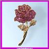 Image 1 : RED ROSE PIN BROOCH GOLD SWAROVSKI CRYSTALS