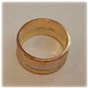 Image 3 : Wide Solid 14K 3Tone Gold Ring Sz6 TriColor NEW