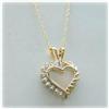 Image 1 : 14K YELLOW GOLD DIAMOND HEART NECKLACE 18" NEW