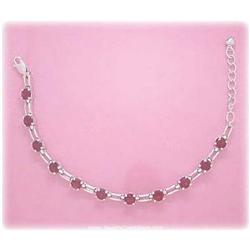 Genuine Garnet Bracelet Solid Sterling Silver