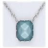 Image 1 : Solid Sterling Silver 17" Necklace Teal Glass