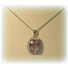 Image 5 : GENUINE PINK AMETHYST DIAMOND PENDANT NECKLACE