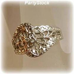 Genuine Diamond Ring Size 6.5 10K Gold HEAVY