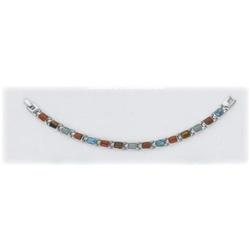 Stainless Steel Magnetic Bracelet Colorful Stones