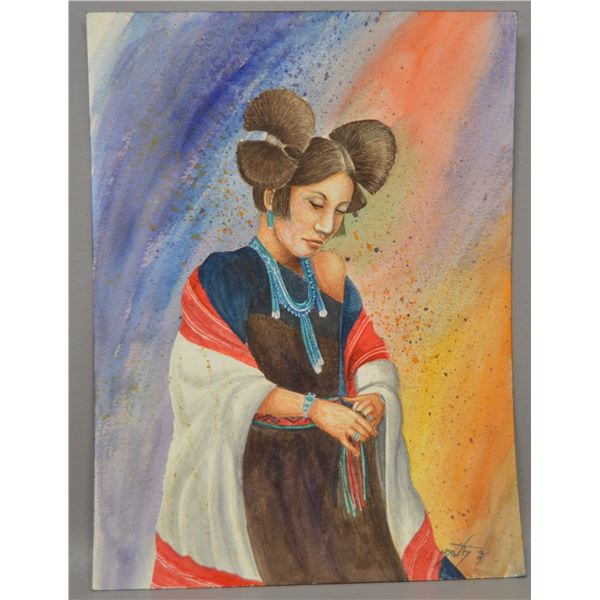 NATIVE AMERICAN HOPI PAINTING BY NEIL DAVID