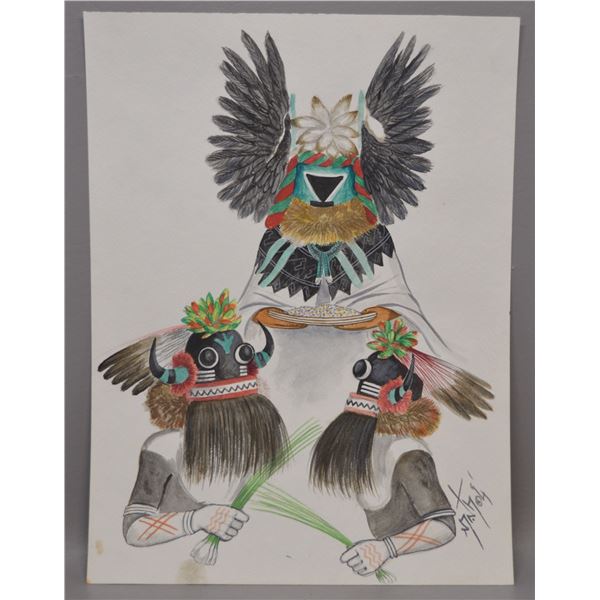 NATIVE AMERICAN HOPI PAINTING BY NEIL DAVID