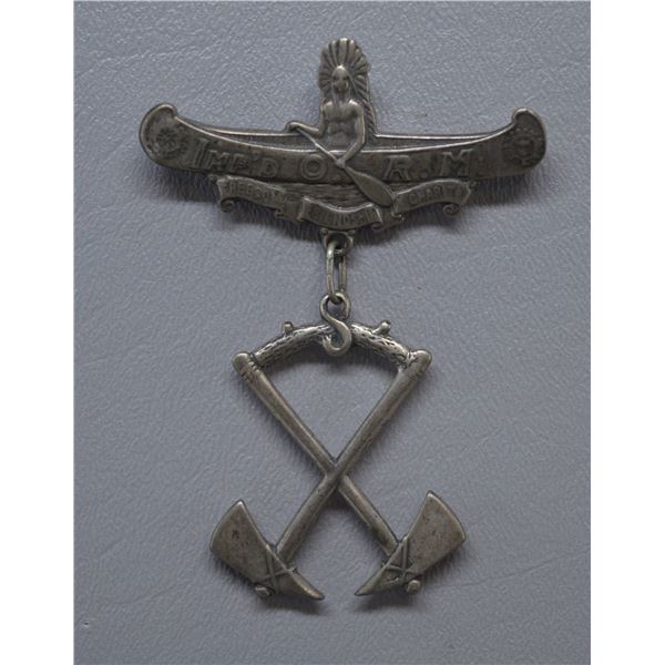 AMERICAN "IMPROVED ORDER OF THE RED MAN" SILVER PIN