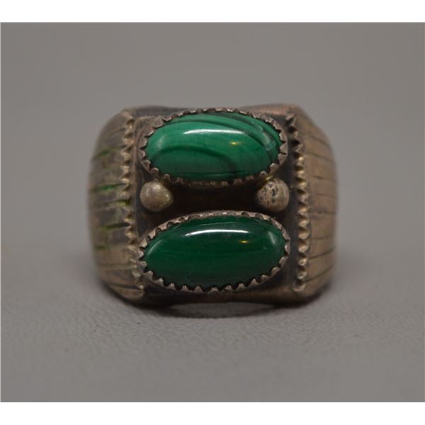 NATIVE AMERICAN NAVAJO SILVER RING SIGNED LEE