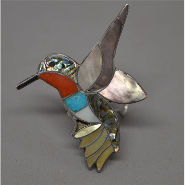 NATIVE AMERICAN ZUNI SILVER PIN