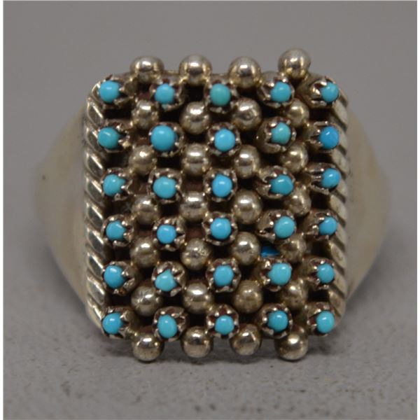 NATIVE AMERICAN ZUNI SILVER RING