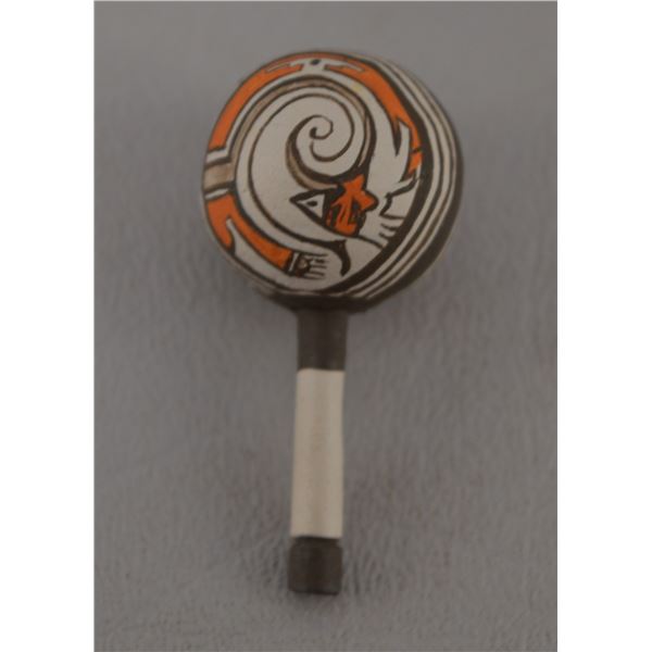 NATIVE AMERICAN MINITURE CHEMEHUEVI PAIUTE POTTERY RATTLE BY NIADI WILDFLOWER