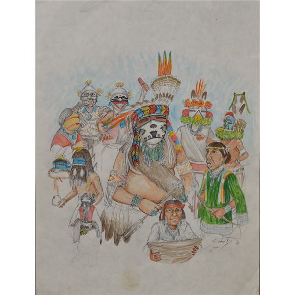 NATIVE AMERICAN HOPI PAINTING BY NEIL DAVID