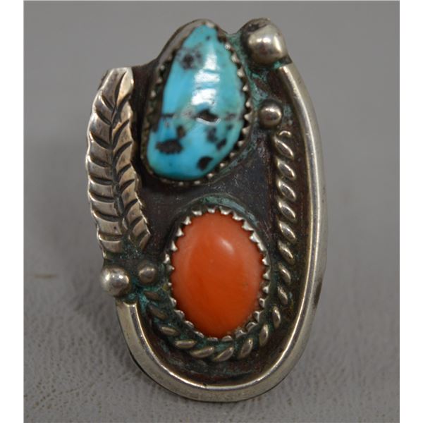 NATIVE AMERICAN NAVAJO SILVER RING BY MARY BILLY