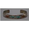 Image 1 : NATIVE AMERICAN NAVAJO SILVER BRACELET SIGNED WITH E