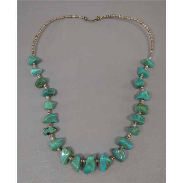 NATIVE AMERICAN PUEBLO TURQOIUSE NUGGET NECKLACE