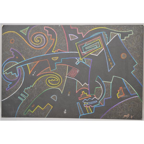 NATIVE AMERICAN HOPI PAINTING BY NEIL DAVID