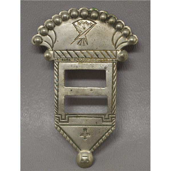 NATIVE AMERICAN PLAINS NICKEL BUCKLE