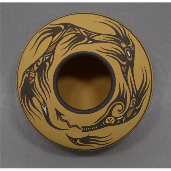 NATIVE AMERICAN CHEMEHUEVI  MINITURE POTTERY BOWL BY NIADI WILDFLOWER