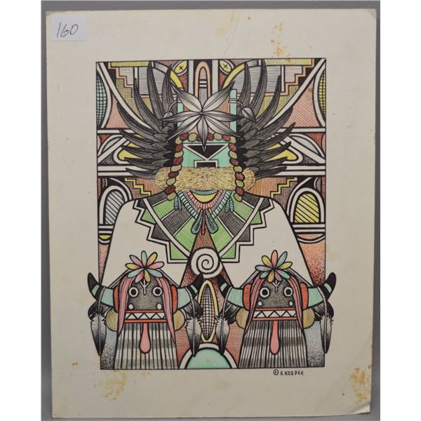 NATIVE AMERICAN HOPI PAINTING BY RON KOOPEE
