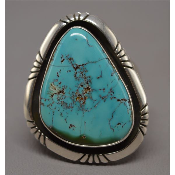 NATIVE AMERICAN NAVAJO SILVER RING SIGNED EB