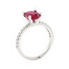 Image 4 : 2.38 ctw Glass Filled Natural Ruby and Diamond Ring - 14KT White Gold