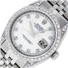 Image 2 : Rolex Mens Stainless Steel Mother Of Pearl Diamond Lugs Datejust Wristwatch