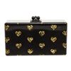 Image 1 : Edie Parker Black Gold Acrylic Heart Clutch