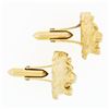 Image 4 : Vintage 14k Yellow Gold Large Detailed Diamond Eye Lion Head Swivel Cufflinks