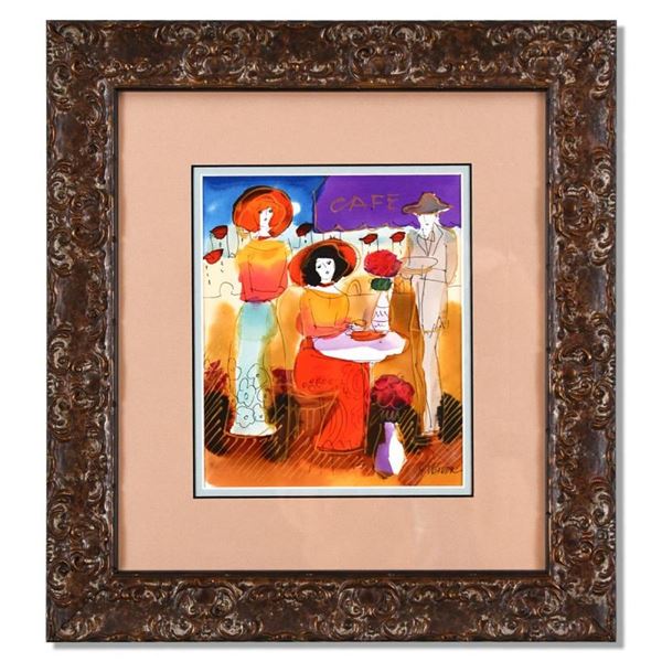 Moshe Leider, Framed Original Mixed Media Watercolor Painting, Hand Signed with