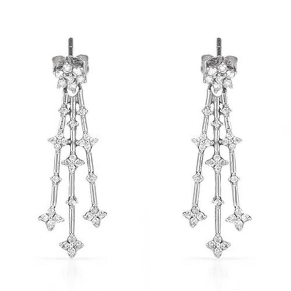14k White Gold 0.50 ctw Diamond Earrings, (I1-I2/G-H)