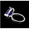 Image 3 : GIA Cert 8.52 ctw Tanzanite and Diamond Ring - 14KT White Gold