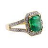 Image 2 : 2.82 ctw Emerald and Diamond Ring - 18KT Yellow Gold