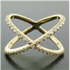 Image 6 : 14k Yellow Gold 0.50 ctw Round Brilliant Diamond Simple X Ex Cross Band Ring