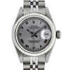 Image 1 : Rolex Ladies Stainless Steel Slate Grey Roman 26MM Oyster Perpetual Datejust
