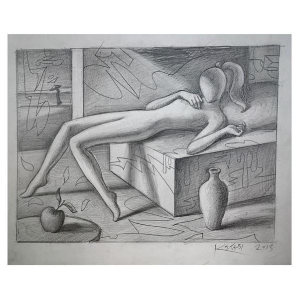 Mark Kostabi "The Transparent Imagination" Hand Signed Original Artwork with COA
