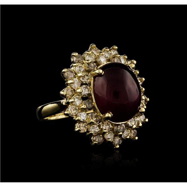 14KT Yellow Gold 9.94 ctw Ruby and Diamond Ring