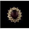 Image 2 : 14KT Yellow Gold 9.94 ctw Ruby and Diamond Ring