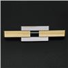 Image 2 : Albadoro Italian 18K Yellow White Gold Unique Geometric Polished Bar Brooch Pin