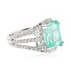Image 2 : 14KT White Gold 5.58 ctw Emerald and Diamond Ring
