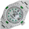 Image 1 : Rolex Ladies Stainless Steel MOP Emerald & Diamond Oyster Perpetaul Datejust Wri