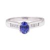 Image 2 : 1.42 ctw Blue Sapphire and Diamond Ring - 18KT White Gold