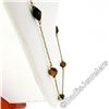 Image 3 : Vintage 10kt Yellow Gold 26.5" Round & Custom Cut Tiger's Eye Bead Chain Necklac