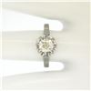 Image 4 : Antique Art Deco Platinum 0.78 ctw Old Mine Cut Diamond Filigree Engagement Ring