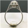 Image 9 : Antique Art Deco Platinum 0.78 ctw Old Mine Cut Diamond Filigree Engagement Ring