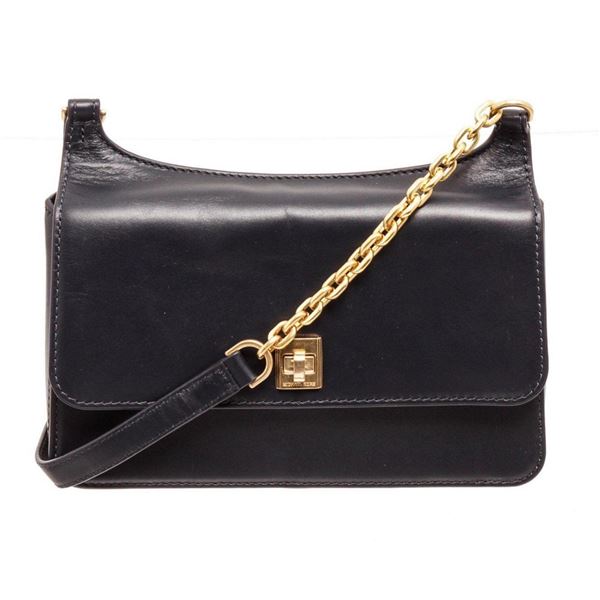 Michael Kors Navy Leather Natalie Shoulder Bag