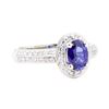 Image 1 : 1.35 ctw Sapphire And Diamond Ring - 14KT White Gold