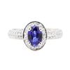 Image 2 : 1.35 ctw Sapphire And Diamond Ring - 14KT White Gold